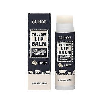Beef Tallow Lip Balm Natural Tallow Beeswax Chapstick Long Lasting Hydrating Moisturizer Grass Fed Bison Tallow Balm Lip Care Soothes Chapped Dry L