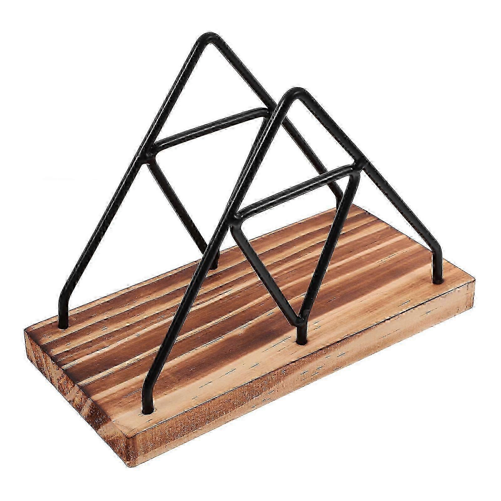 Servilletero triangular de metal independiente para mesa