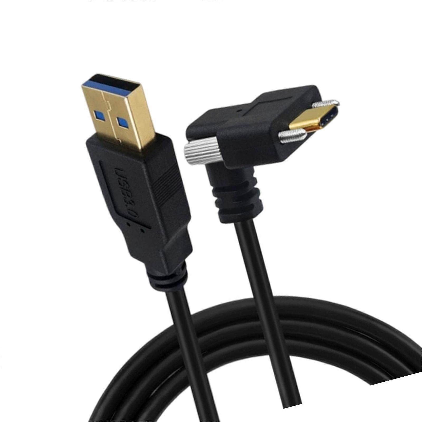 Industrial USB C Locking Cable Up Down With Screw Fixation For Camera Stable Data Transfer PVC Component Multicolor