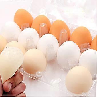 Myk TPR-eggklemmeleke, rask gjenopprettings-antistressball, klypeleke og emulert egg - morsom og spøkelsesaktig klem-fidgetleke for stresslindring og fest