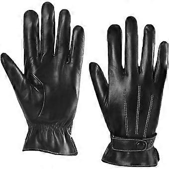 Men's Cycling Gloves Outdoor Wind-proof Pu Material with Warmth Retention for Camping and Winter Sports, Black Full Finger Gloves