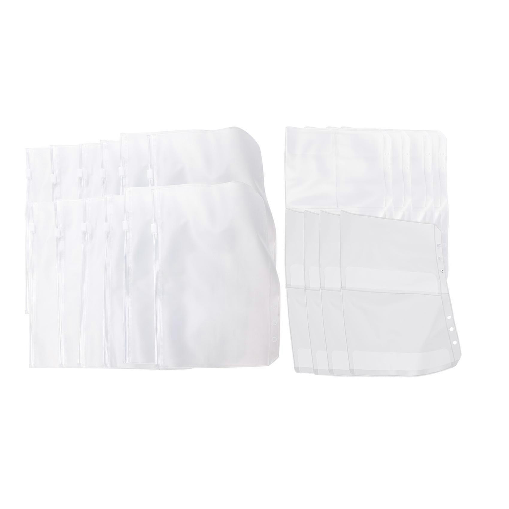 20Pcs A5 6 Ring Binder Pockets 3 Types Envelope,Zipper Closurek Bill
