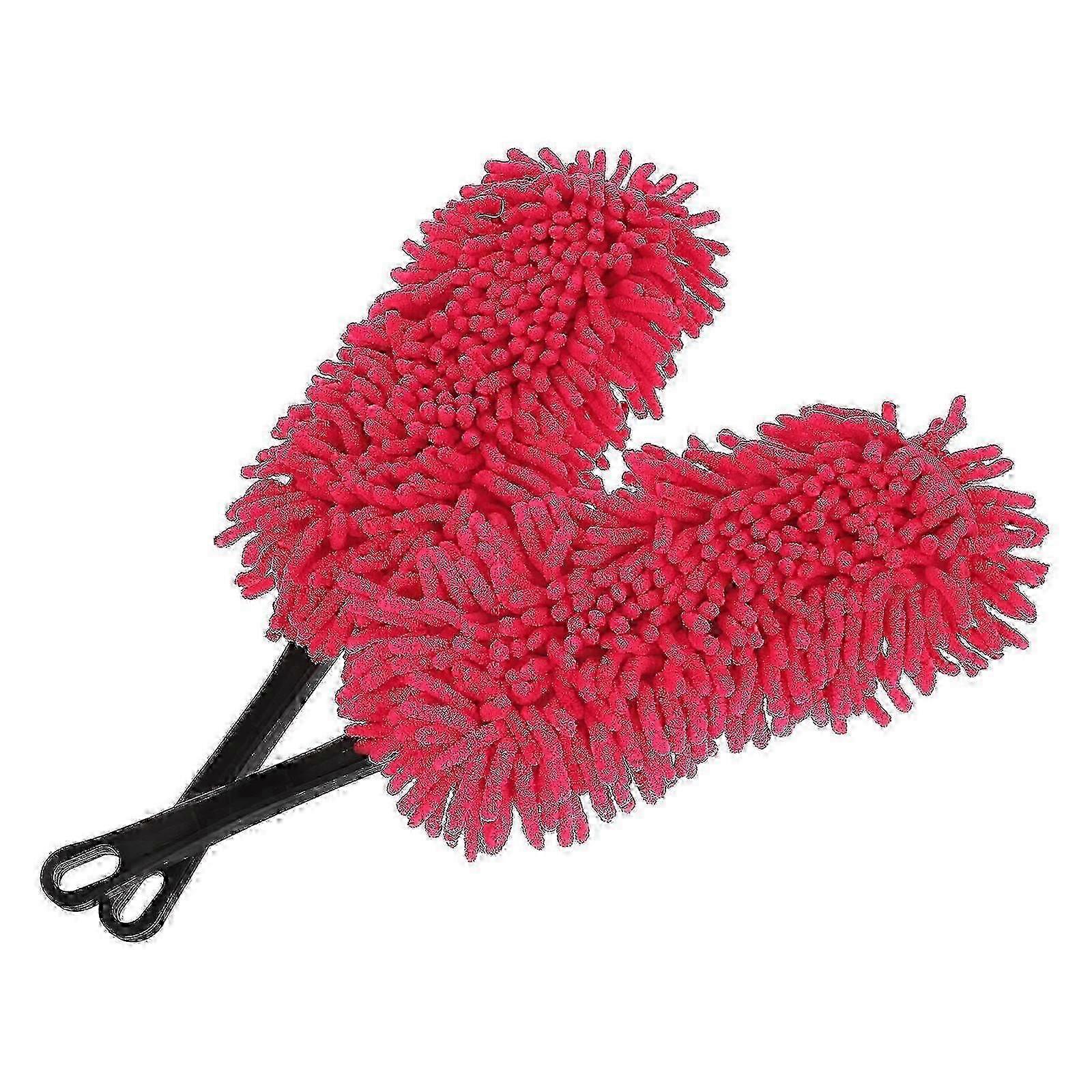 Chenille Car Cleaning Duster Red for Cleaning 2Pcs Handheld Tool