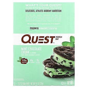 Quest Nutrition, Proteinriegel, Minzschokoladenstück, 12 Riegel, je 2,12 oz (60 g)