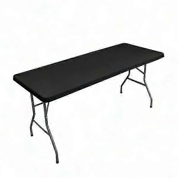 (black-183x76cm) Reusable Foldable Picnic Table Cover - Sturdy Rectangular Patio Table Protector