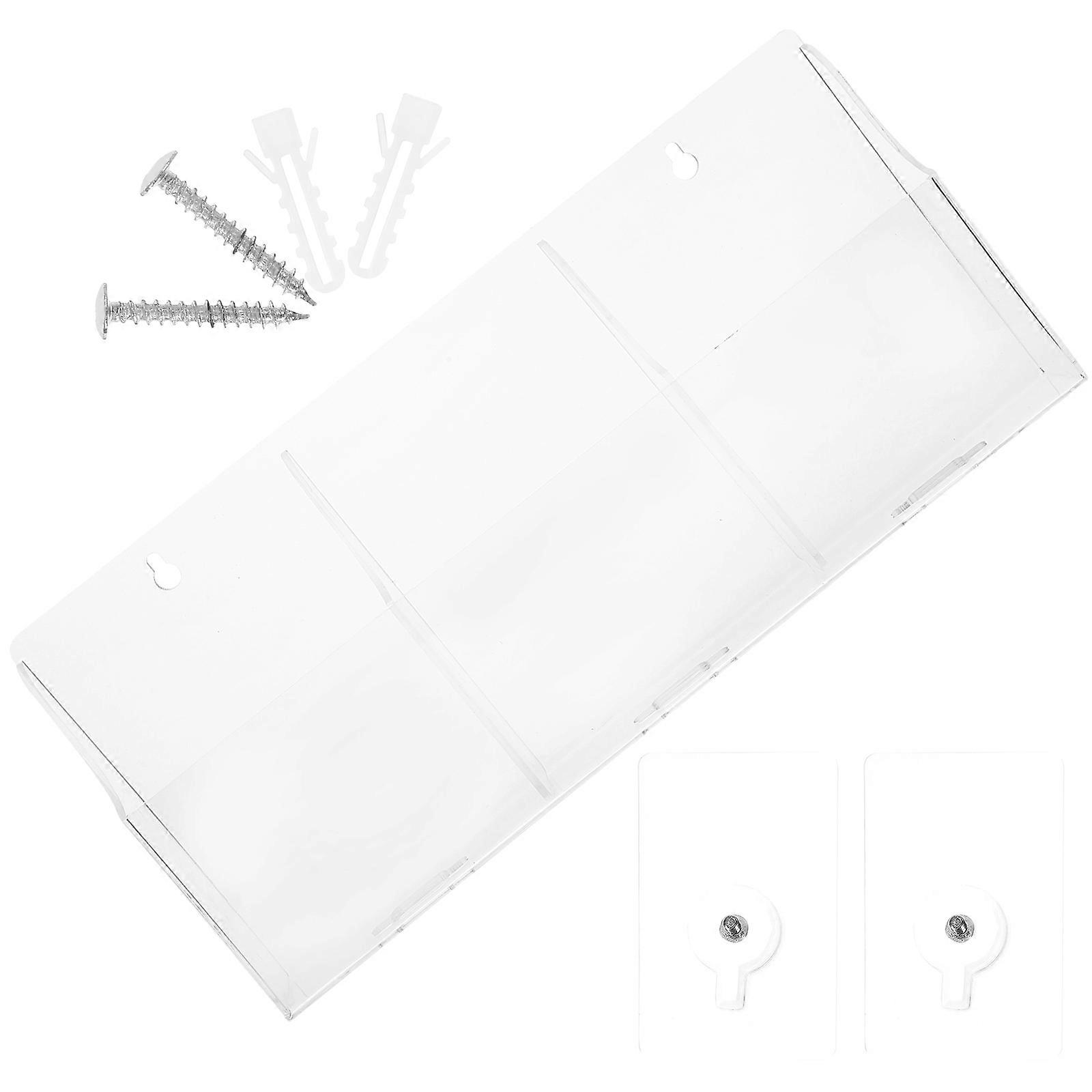 Wall Remote Controller Holder 3-Grid Wall Mount TV Air-Conditioners Remote Storage Box