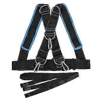Adjustable Padded Sled Workout Harness, Durable Nylon Metal, Non-Slip for Sled Pulls and Resistance Training, 1 Pack Black/Blue