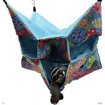Small Pet Hammock, Cozy Tunnel Cave Bed for Hamster, Guinea Pig, Rat - Soft Polyester, 30x30cm, Cage Accessory