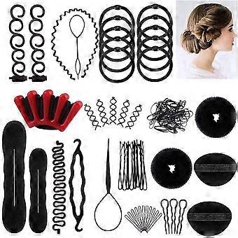 27Pcs Ensemble de coiffure, Outils de coiffure de conception de cheveux, Kit d’outils de modélisation de cheveux d’accessoires de bricolage