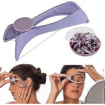 Eyebrow Face and Body Hair Threading and Removal System, Purple, Manual Epilator with Threading Tool