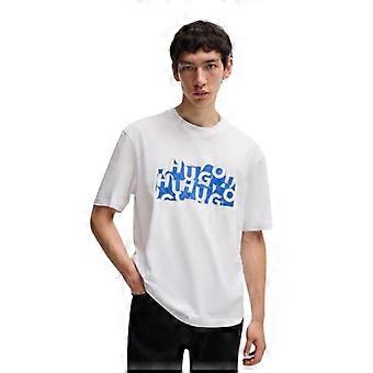 Hugo Herren T-Shirt mit wiederholtem Logo (Regular-Version)