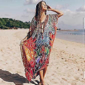 Women's Beach Dress Cape Printed Bikini Swimsuit Cover Up