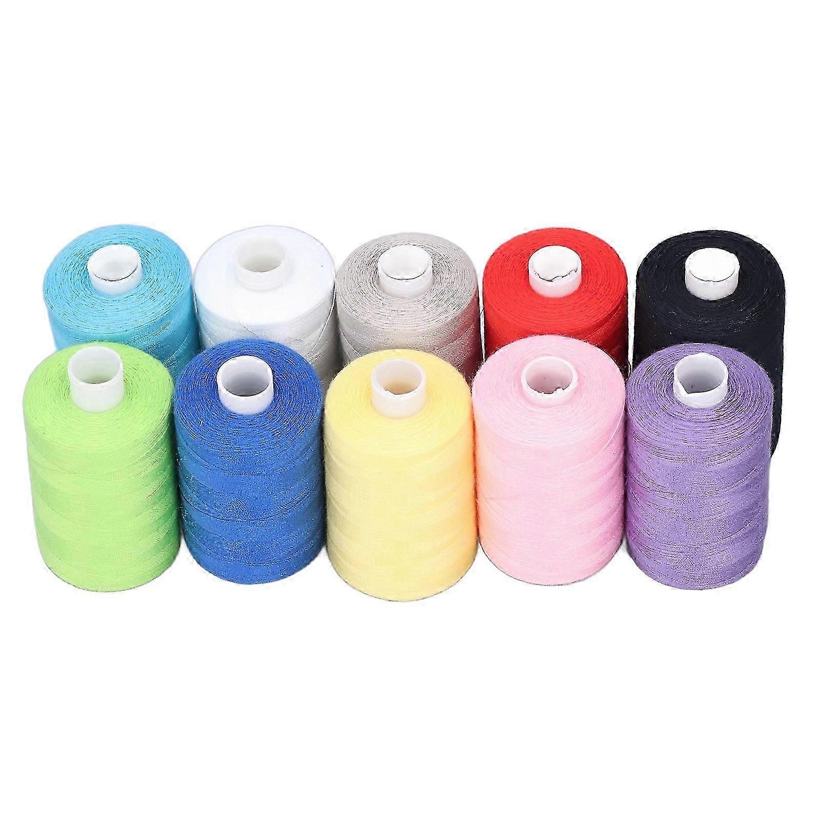 10pcs Polyester Sewing Thread, Bright Colors, Durable for Machine and Hand Sewing, Quilting, Embroidery