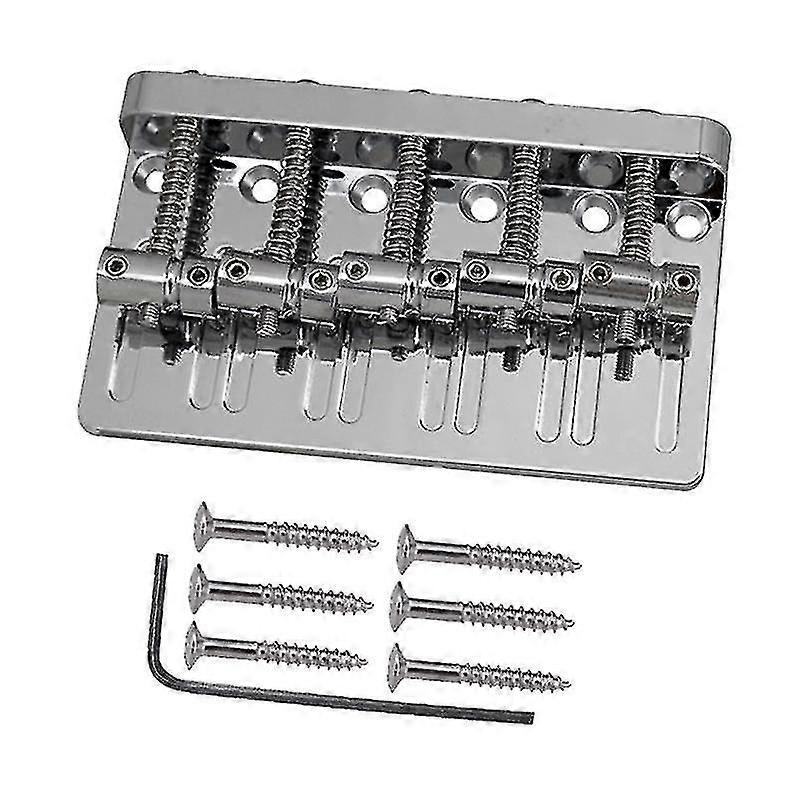 5 String Thickened Bass Saddle Bridge Pull String Plate Silver