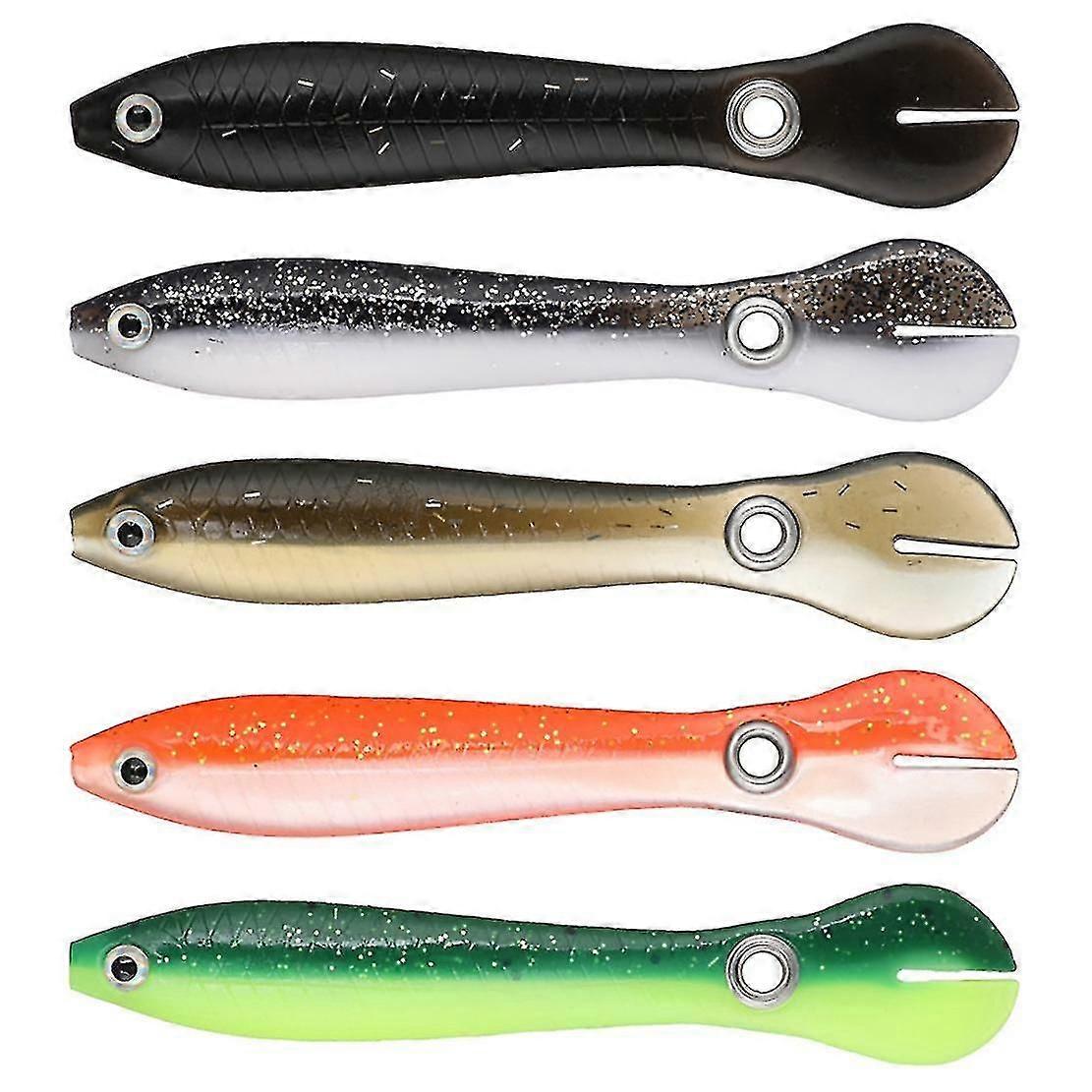 5pcs 10cm 6g Bionic Loach Soft Lure Bait Black