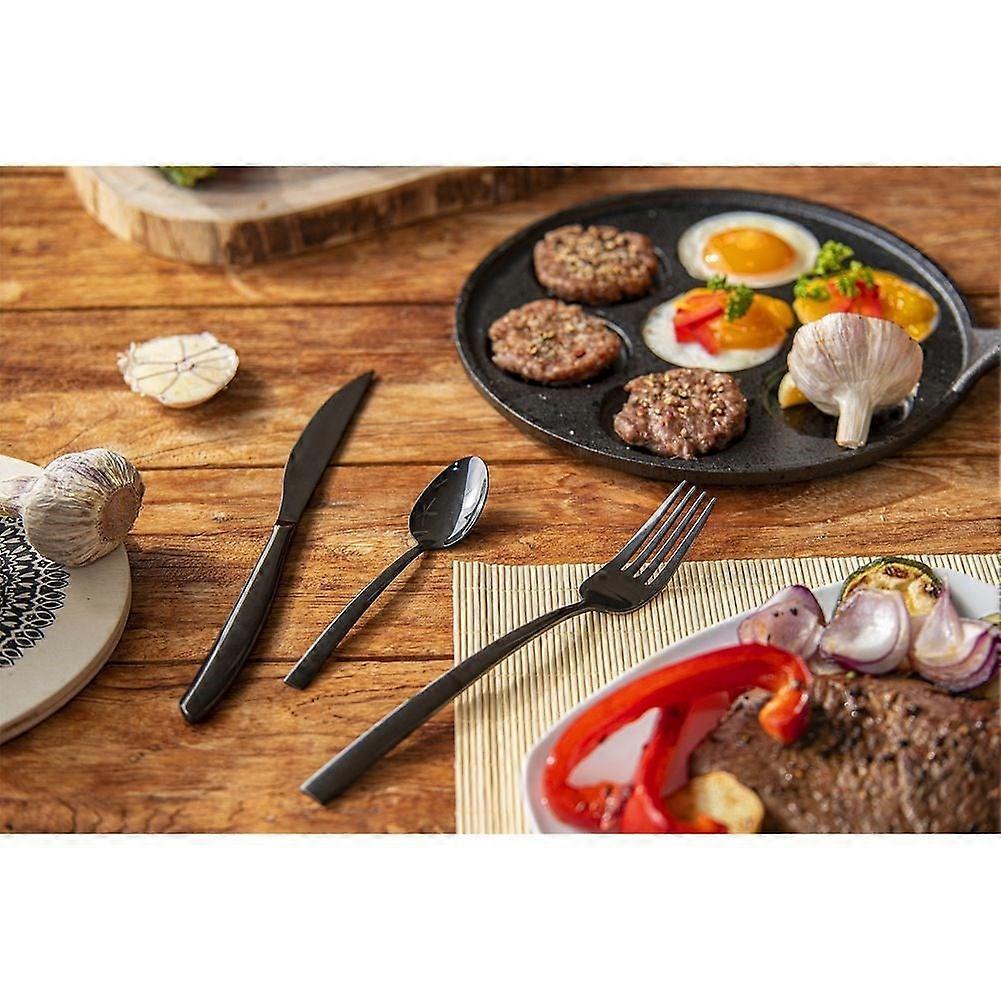 Elegante set di posate nere per 6 persone - 24 pezzi