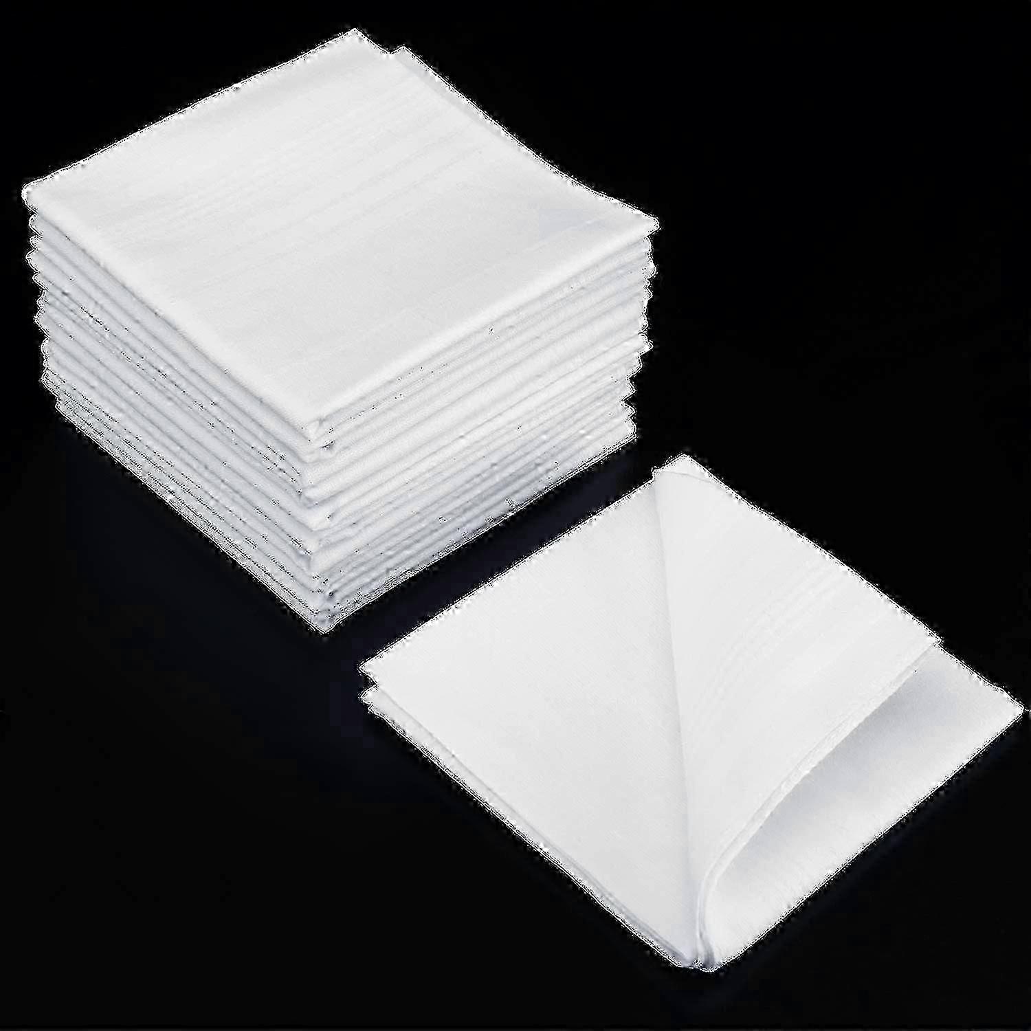 Fazzoletti in cotone bianco da uomo - set da 12 morbidi e classici