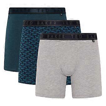 Ted Baker - 3 sztuki męskich miękkich, oddychających bawełnianych bokserek