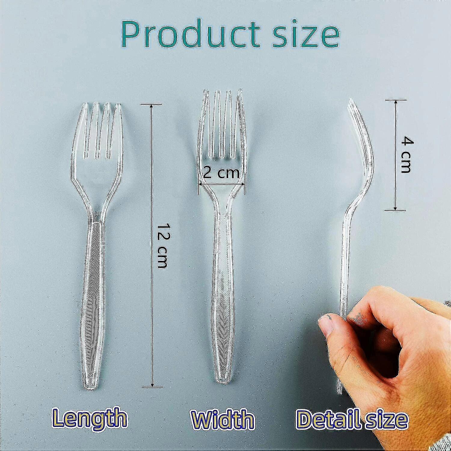 100pcs Clear Plastic Forks