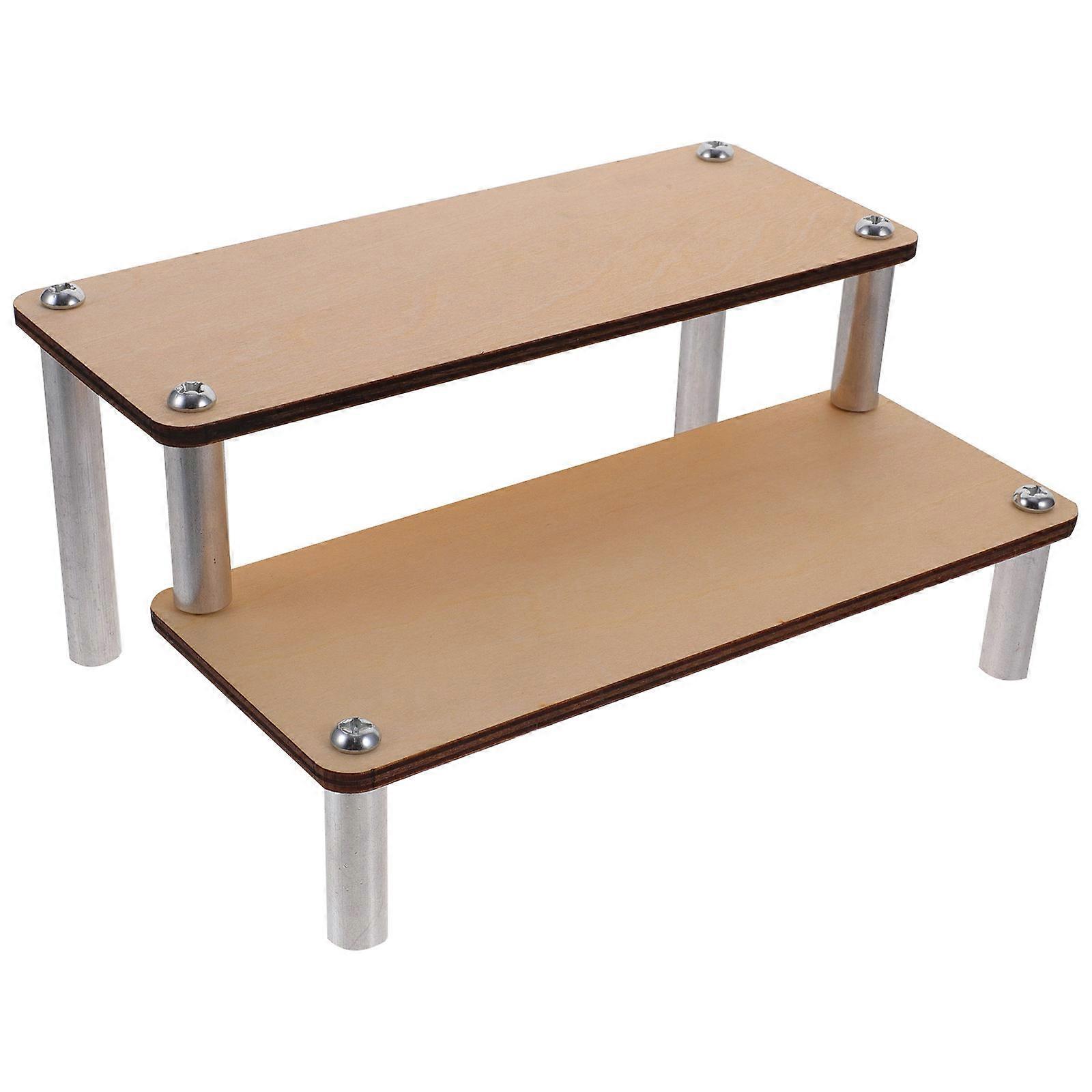 Wooden Riser Display Shelf Multi-tier Perfume Organizer Display Riser for Figures