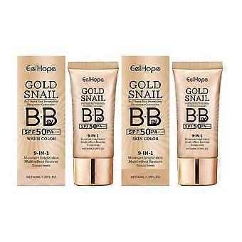 Crema BB hidratante con corrector de caracol dorado de Eelhope, color piel natural, resistente al agua y al sudor.