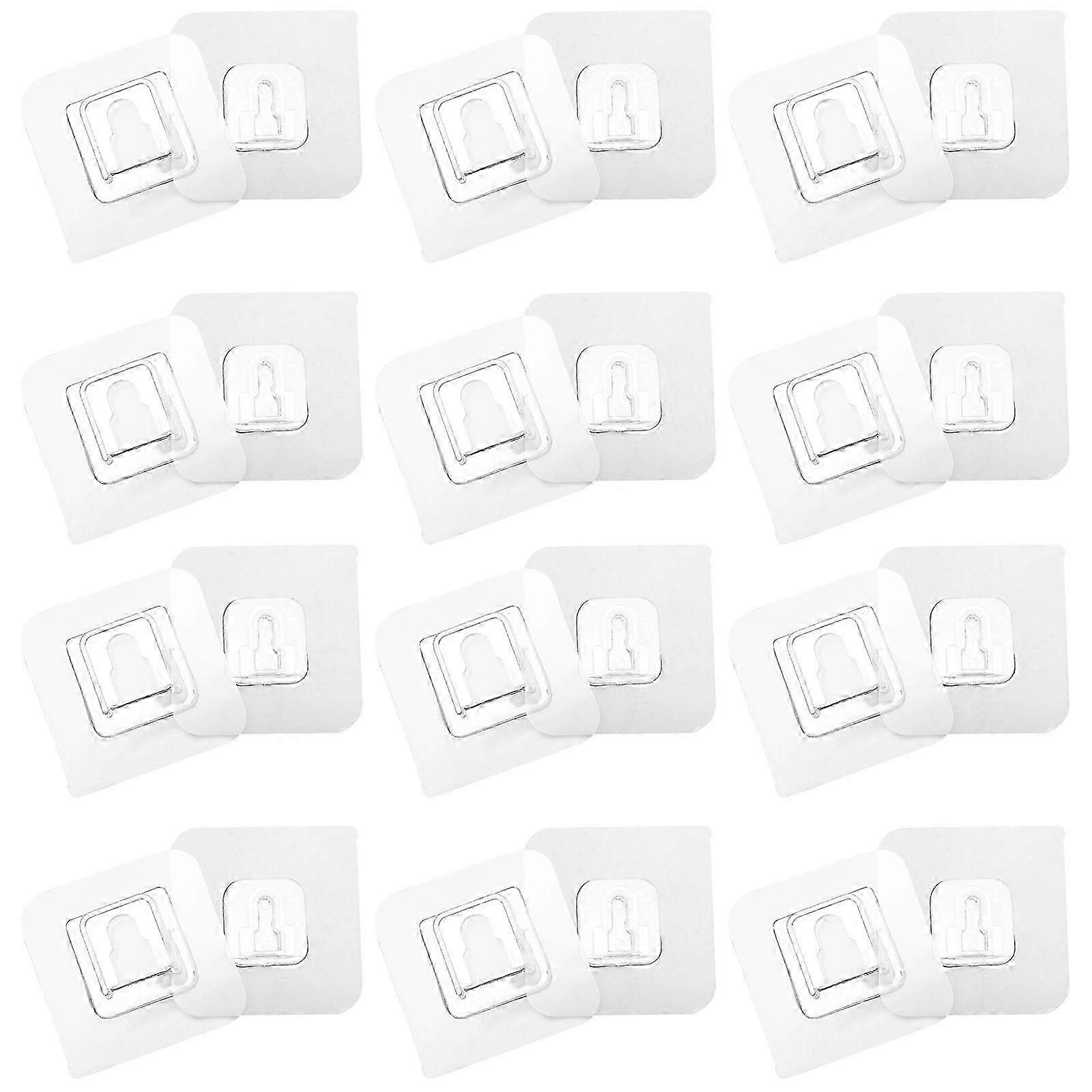 Bathroom Kitchen Waterproof Adhesive Hooks Wall Holder 12Sets