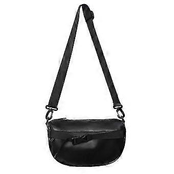 Men's Bags Fashion Casual Men's Shoulder Messenger Bag Solid Color Simple Pu Leather Small Bag, Black Auspicious