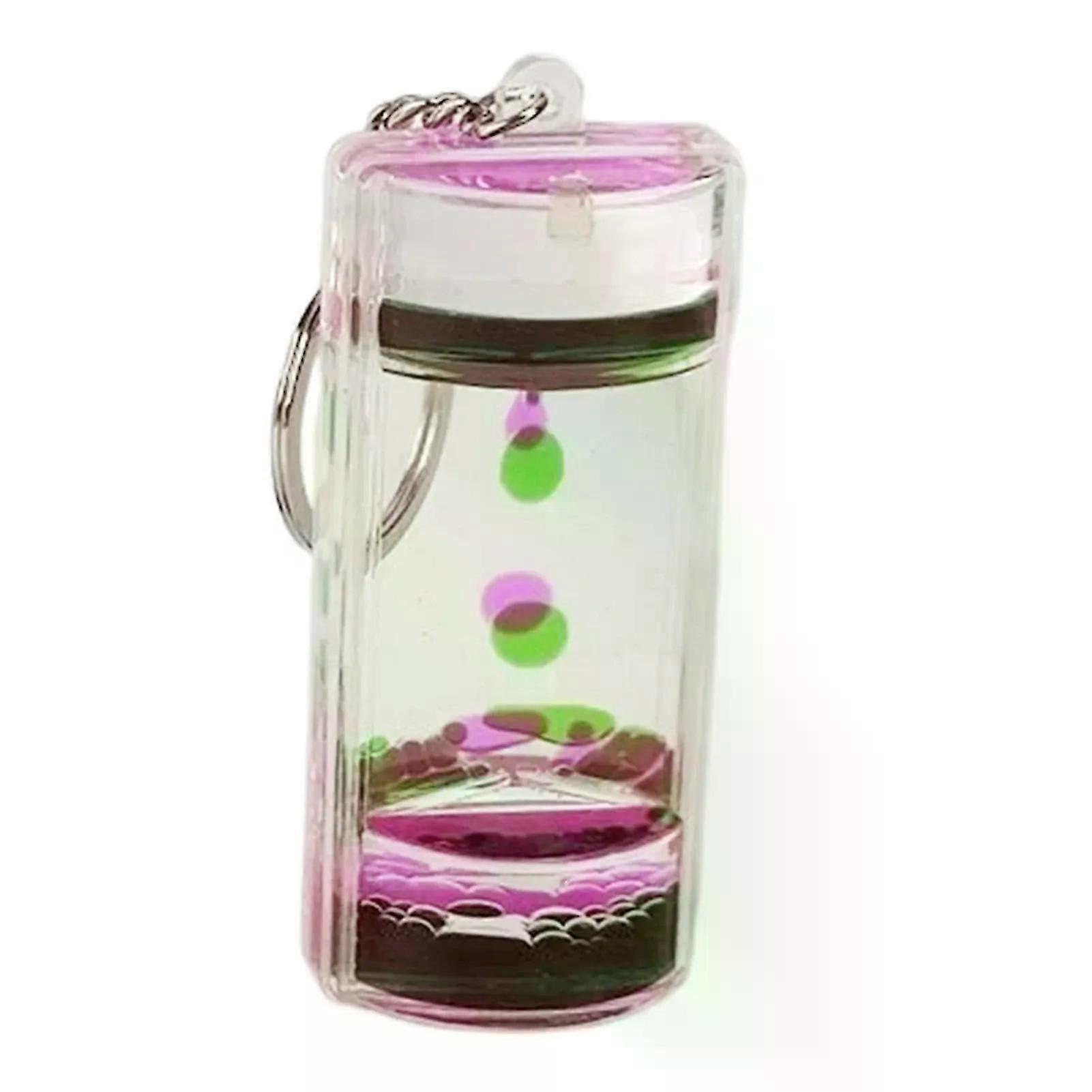 Creative stress-relieving two-color floating oil-leaking acrylic floating hourglass timer, oil droplet craft desktop ornament, exquisite gift.
