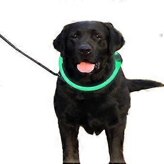 Glowing LED Dog Collar USB Rechargeable with Adjustable Clipping Pet Collar