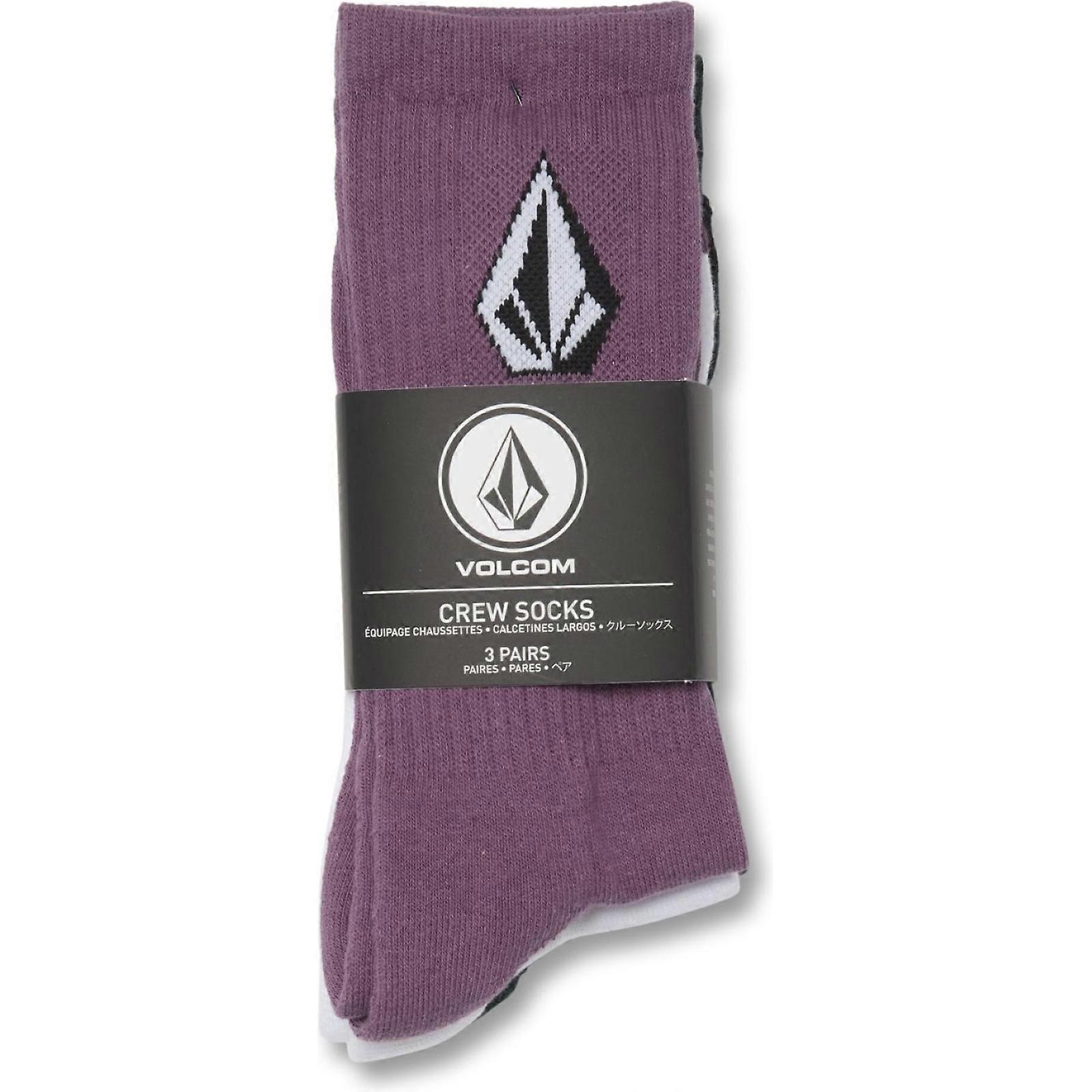 Volcom Mens Full Stone Mix 3 Pack Crew Socks