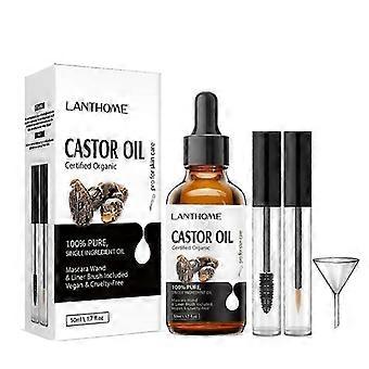 Castor Oil for Eyelash and Hair Growth, 100% Pure Organic Cold Pressed Eyelash Castor Oil Growth Serum, Moisturizes and Strengthen Brows & Lashes, Ful