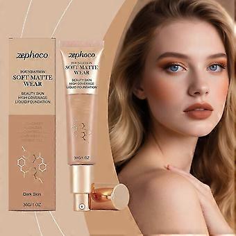 2pcsFoundation, Smooth Concealer for Deep Skin Tone, Light Texture, Natural Makeup, Moisturizing and Fitting