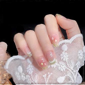 Lovely Spring Flower False Nails Comfortable Wear False Nails For Shopping Traveling Dating