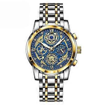 Luxury Fashion Men Watch Waterproof Luminous Date Man Wristwatch Stainless Steel Chronograph Quartz Men's Watches 26-27