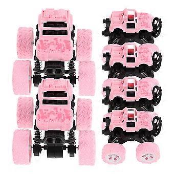 Pink Inertia Off-Road Car Toy Plastic Pull Back Vehicles 24Pcs for Kids