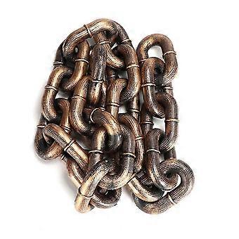 Correa de cadena falsa para perro grande, 78.74", divertida correa de juguete para perros, compatible con perros pequeños, gatos y cachorros. Incluye collar.