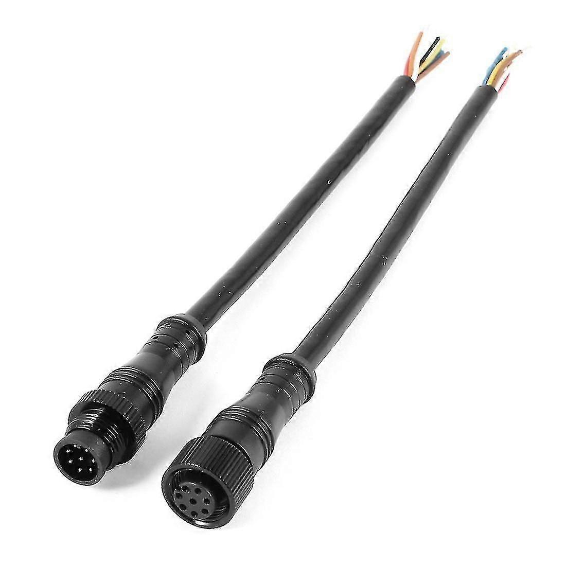 8 Pin M/F Plug Waterproof Connector Cable Black-C10