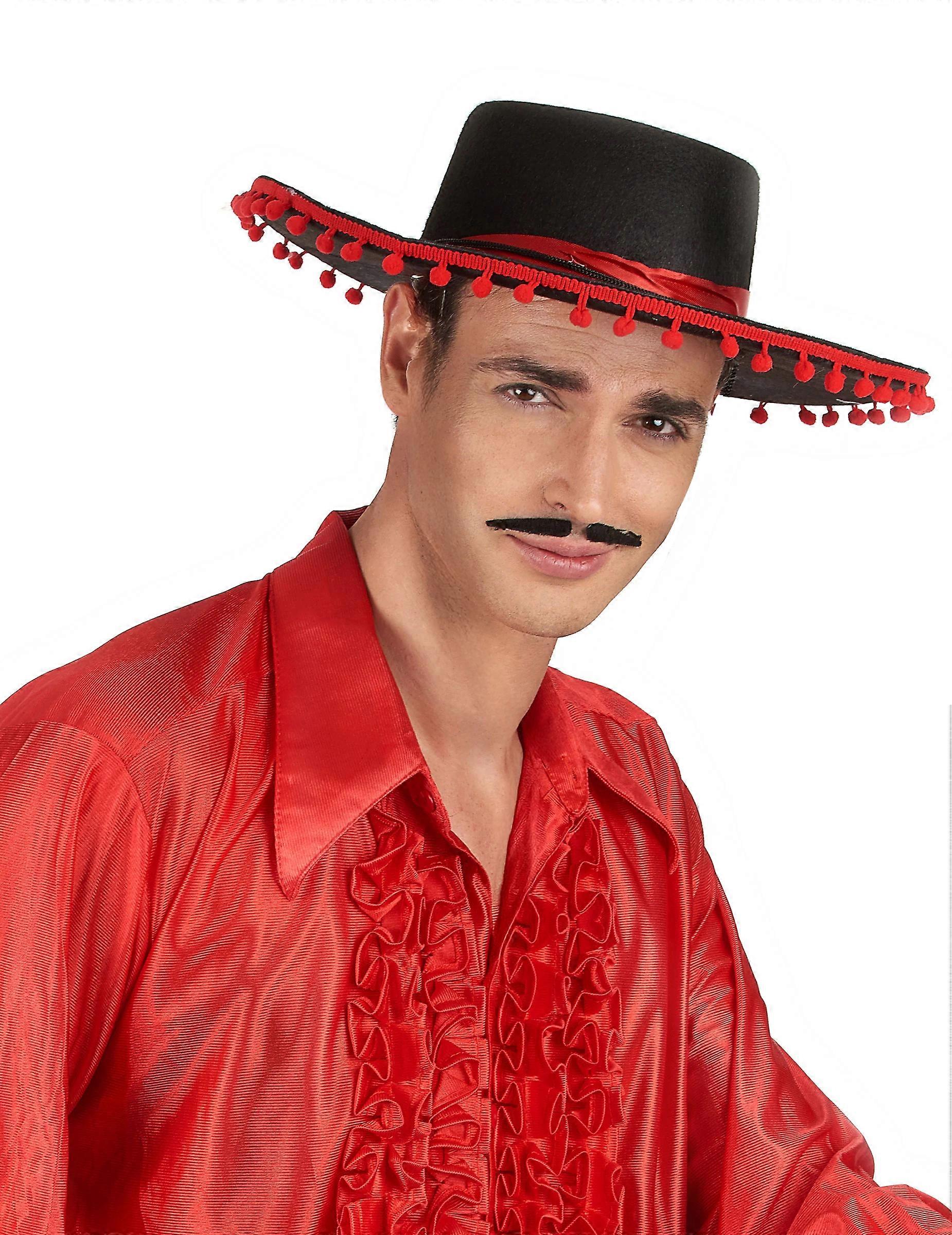 Black and red Spanish hat