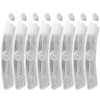 8Pcs Cyclings Reflectors Bikes Wheels Spokes Reflectors Waterproofs Bikes Front and Rear Reflectors for Cyclings Ridings White