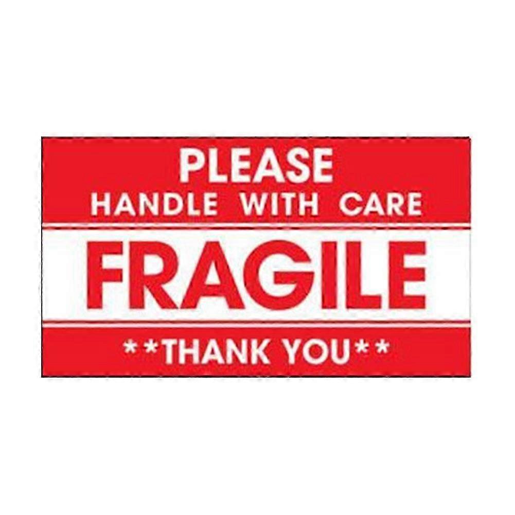 Permanent Fragile Labels 5x9cm Self-Adhesive