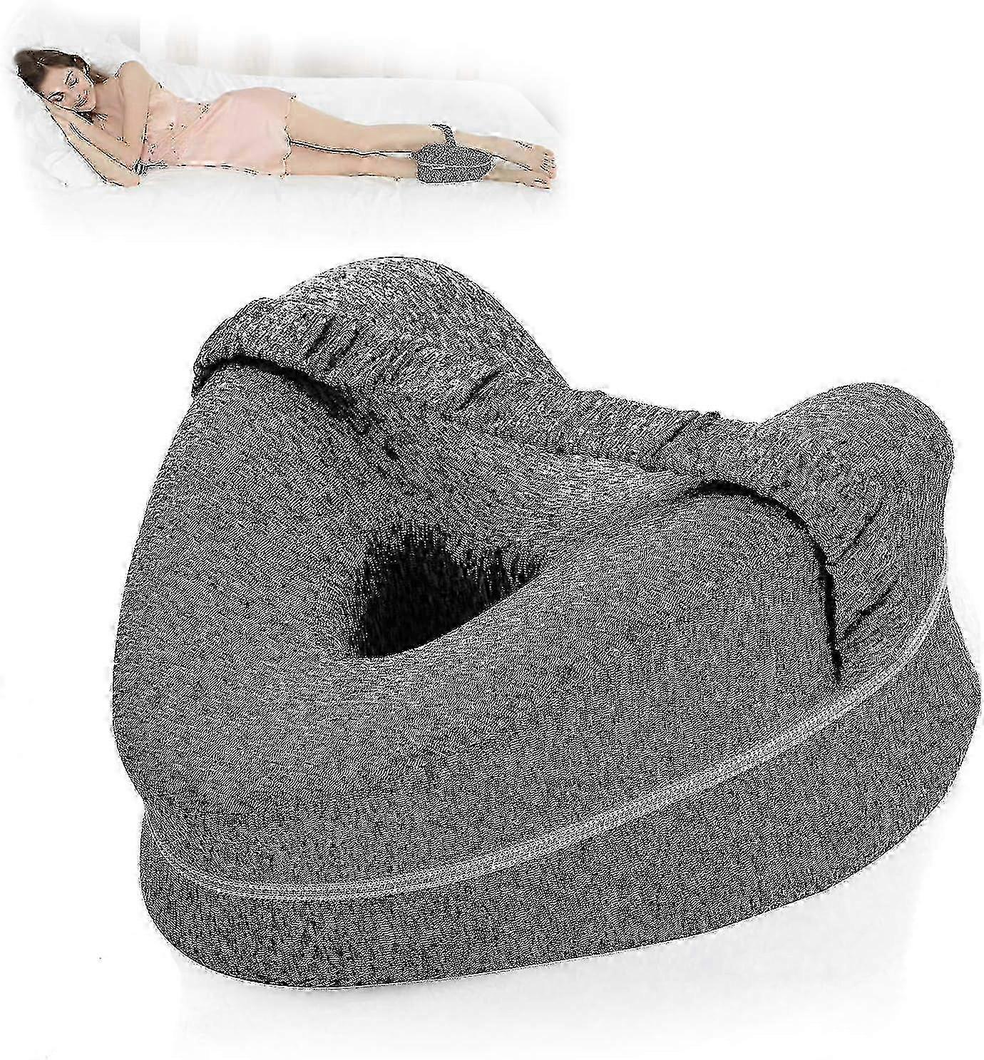 Side Sleeper Memory Foam Leg Pillow, Ergonomic Knee Support with Secure Strap