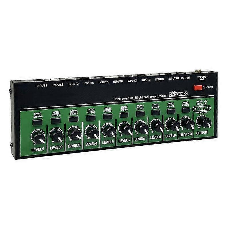 Metal-Bodied 10-Input Stereo Mixer