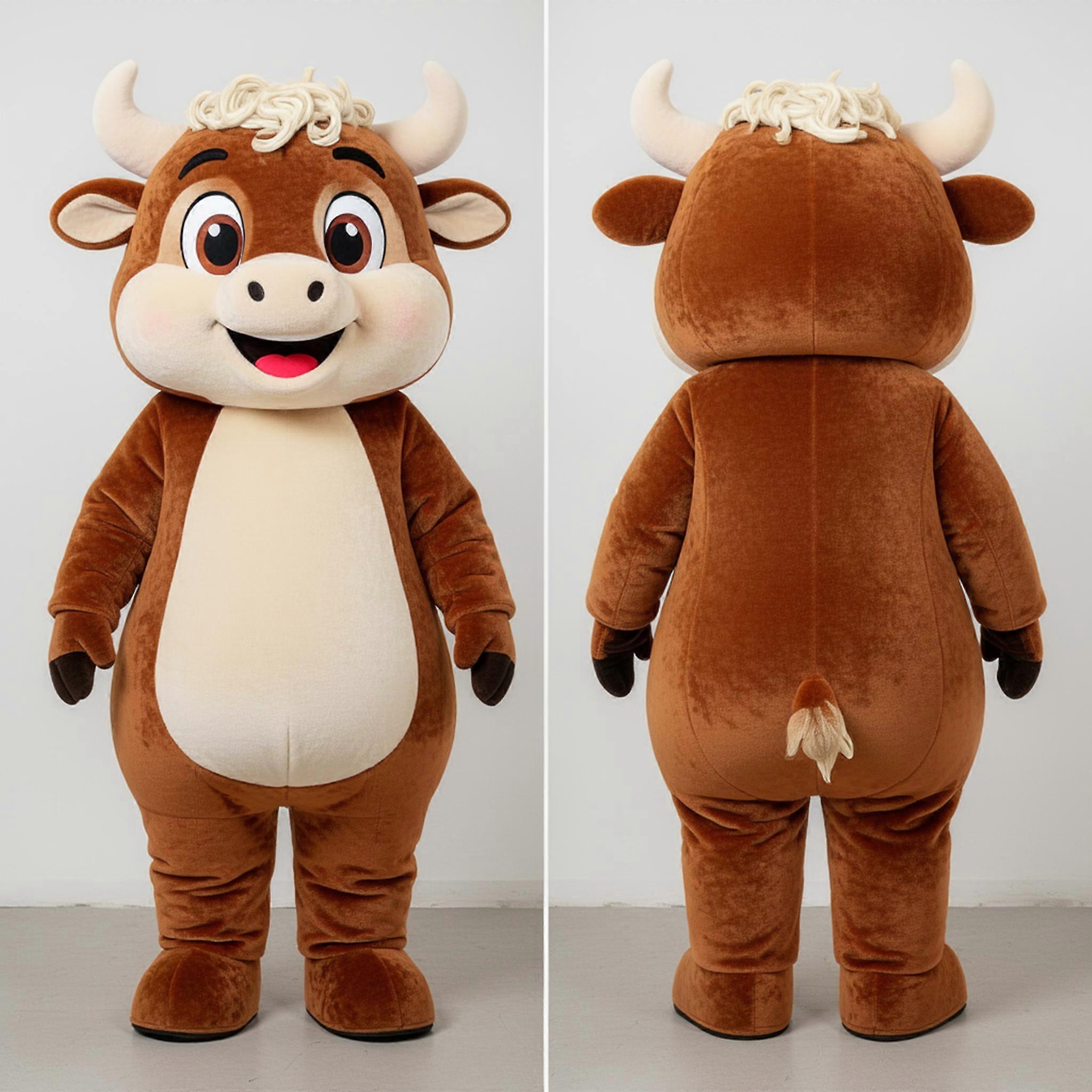 MASTICOT Warm Brown Cheerful Beef Stroganoff Mascot