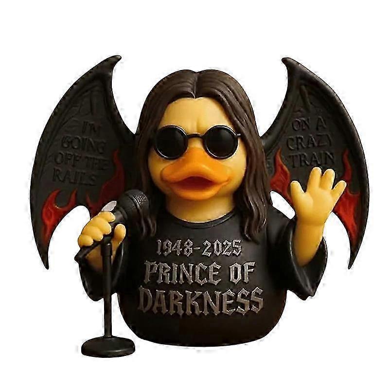 Black ABS Duck Figurine 9cm Cube