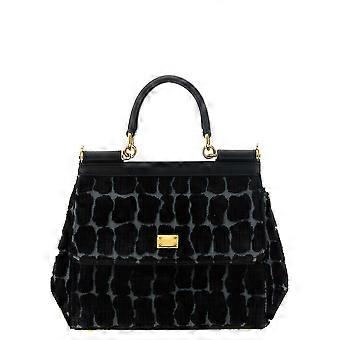 Dolce & Gabbana Black Cotton Handbag