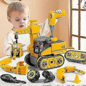 4 in 1 DIY Construction Truck Kit for Kids, Educational STEM Toy with Electric Drill, Safe Non-Toxic Material, Gift for Boys Girls Ages 3-8