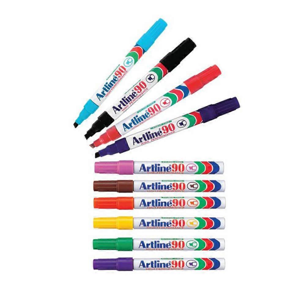 ASSORTED 12PK Artline Permanent Marker Alcohol Based Ink 5mm Chisel Low Odour