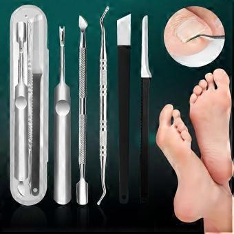 3/10 Stück Edelstahl-Set mit 7 Teilen für Pediküre und Maniküre, inklusive rutschfester Griffe und Aufbewahrungsbox, ideal für den Heimgebrauch und Nagelpflege im Salon.