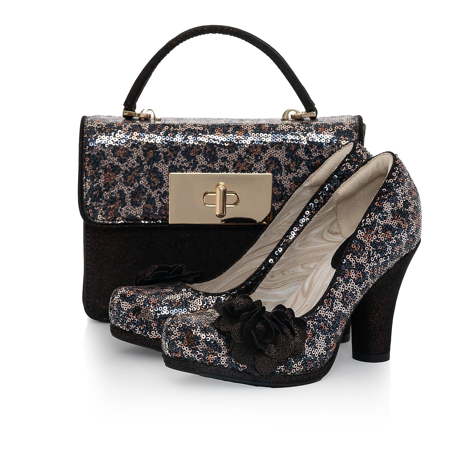 Ruby Shoo Eva High Heel Court Shoe Pumps & Matching Perugia Bag Leopard Sequin