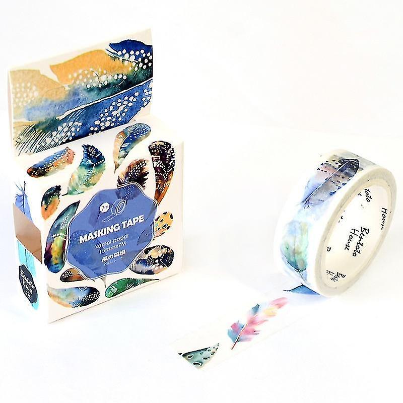 Feather Washi Decorative Masking Tape For Diy Crafts